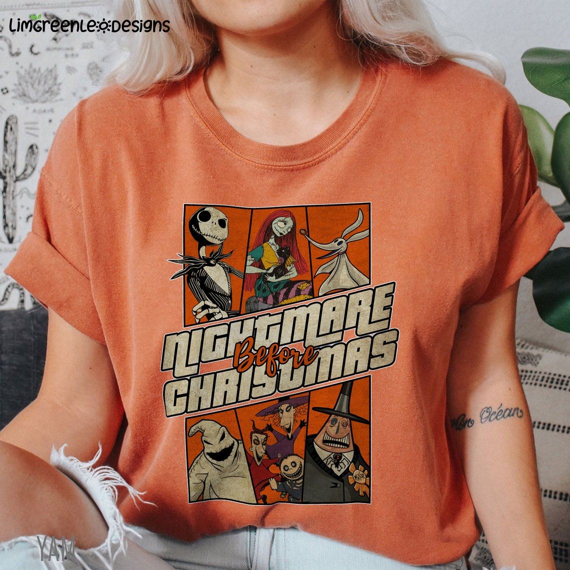 Vintage The Nightmare Before Christmas Character Potrait Shirt