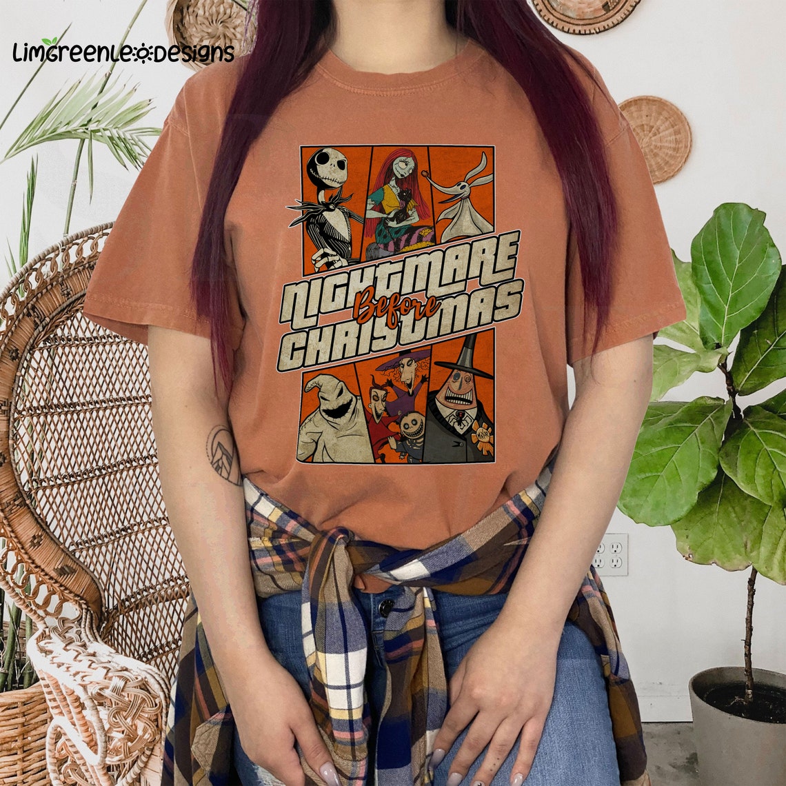Vintage The Nightmare Before Christmas Character Potrait Shirt