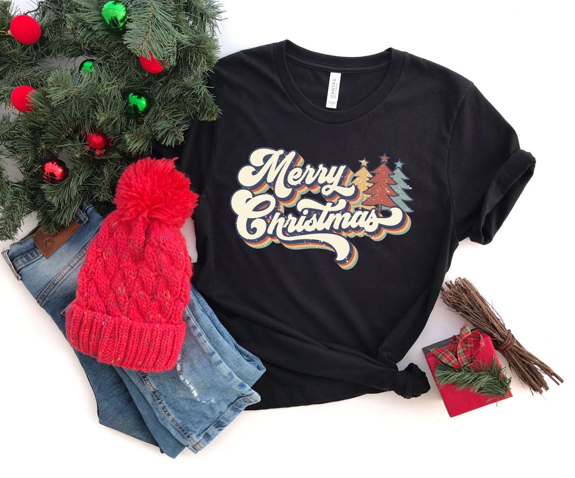 Vintage 70s Style Merry Christmas Shirt