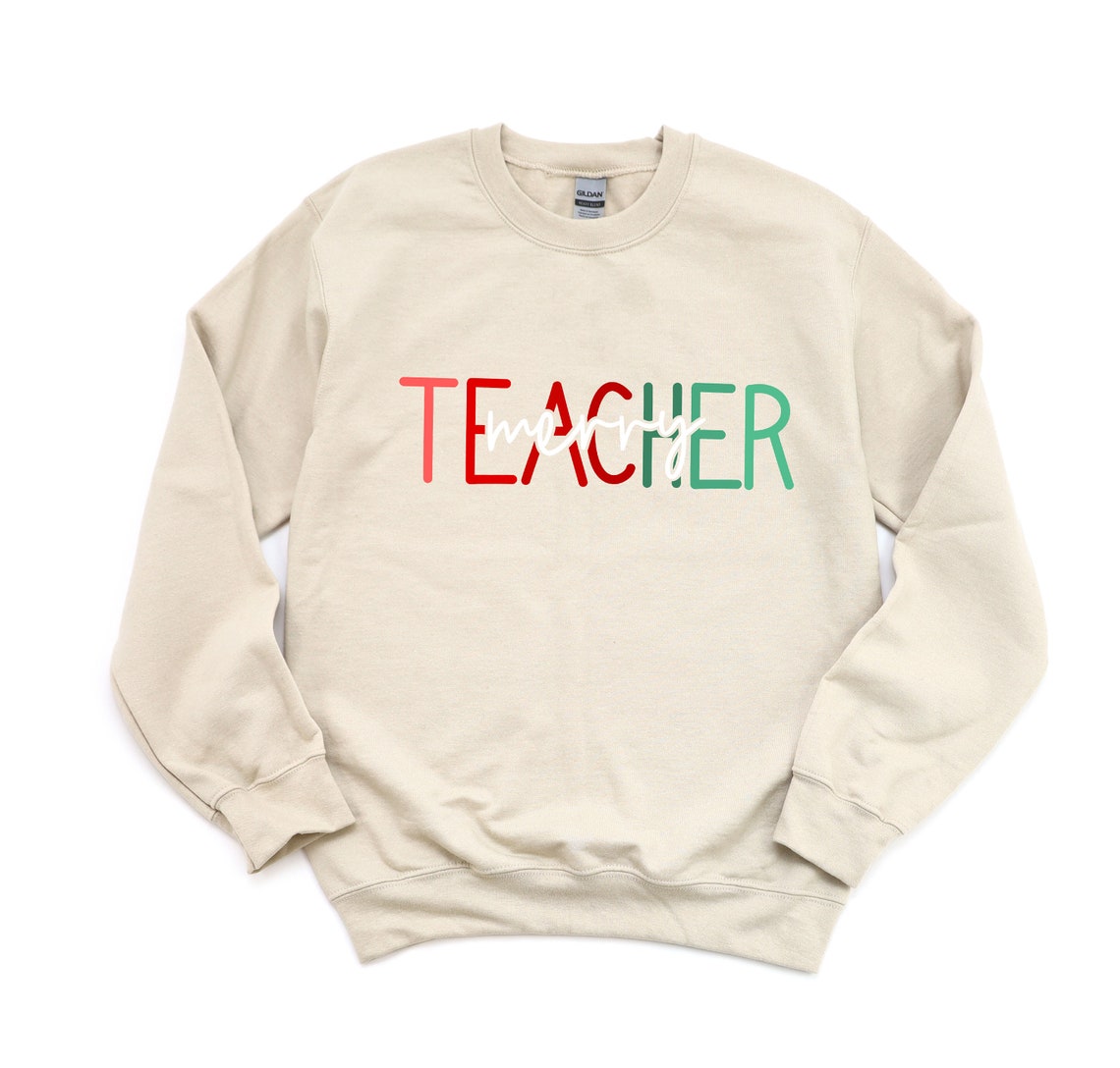 Colorful Merry Teacher Christmas Shirt