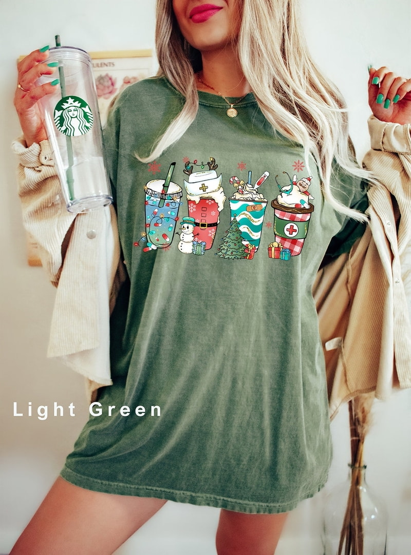 Cute Nurse Coffee Christmas Shirt