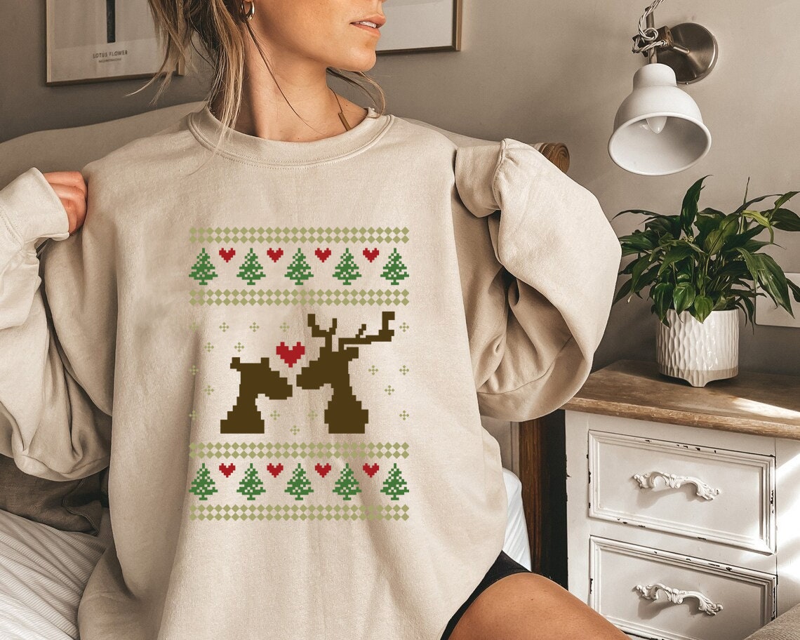 Couple Reindeer Ugly Christmas Shirt