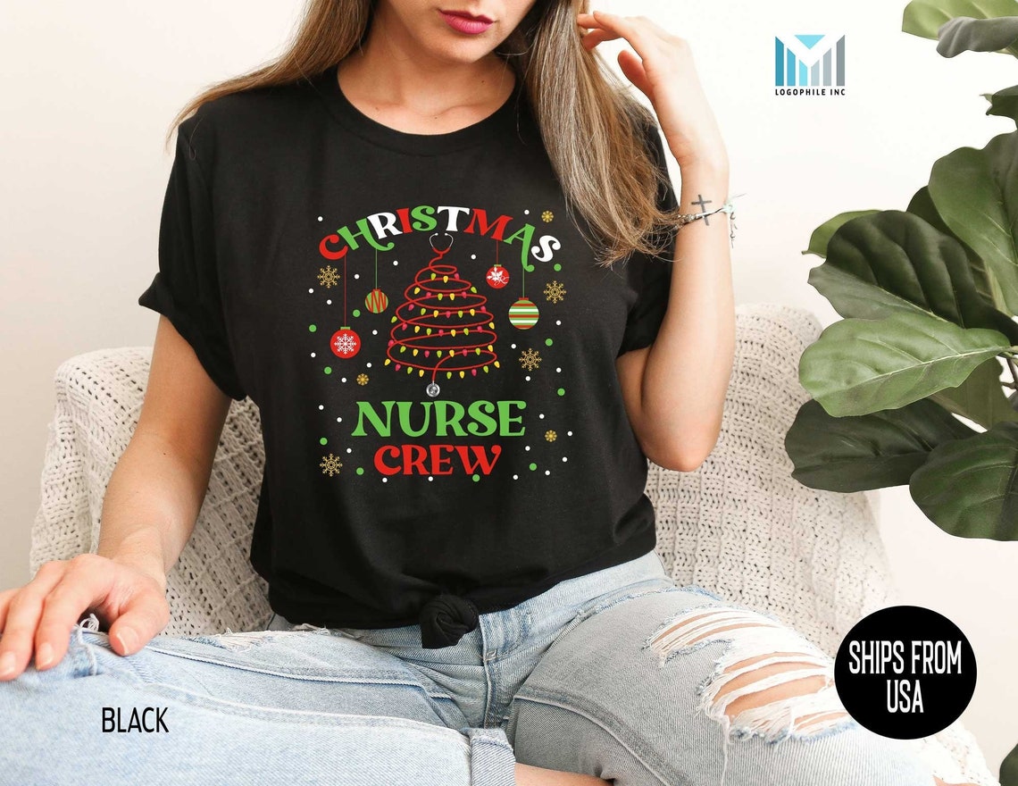 Nurse Crew Xmas Tree Stethoscope Shirt