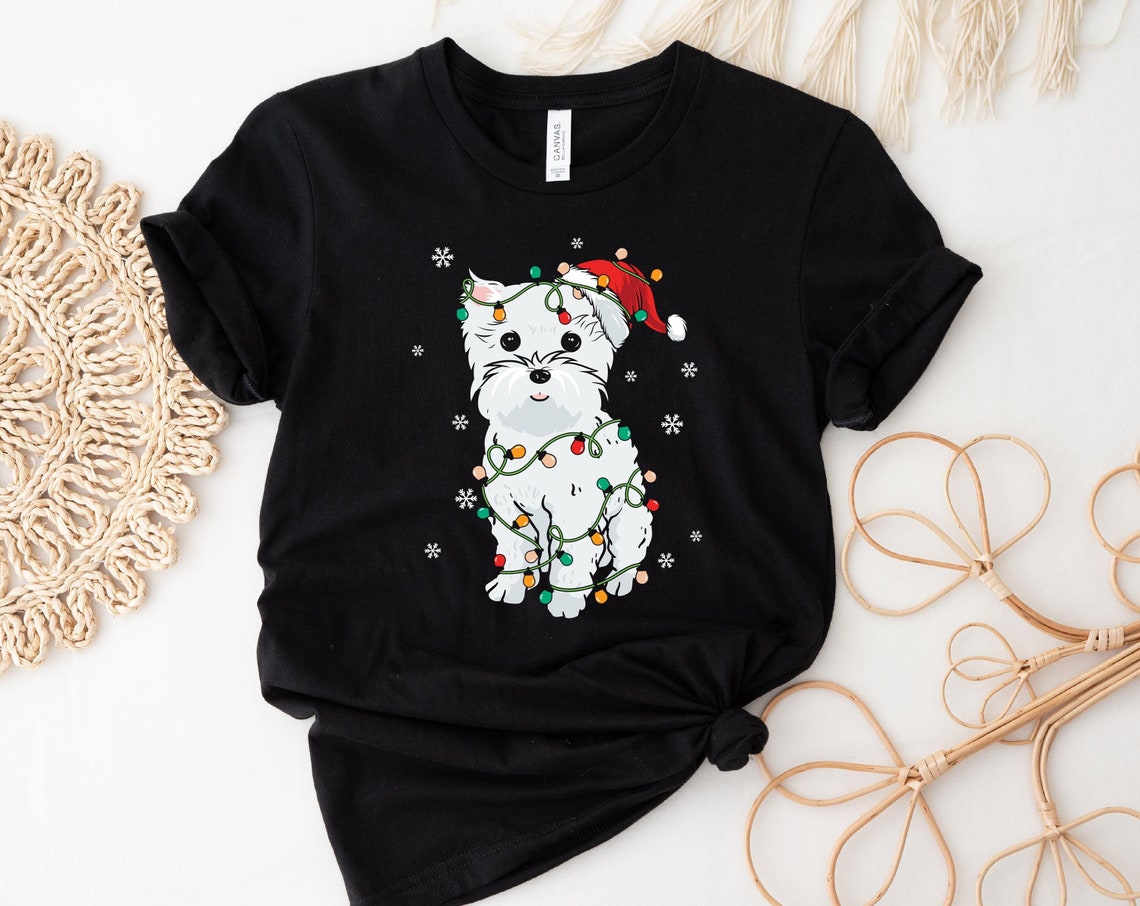 White Terrier Westie Dog Christmas Shirt