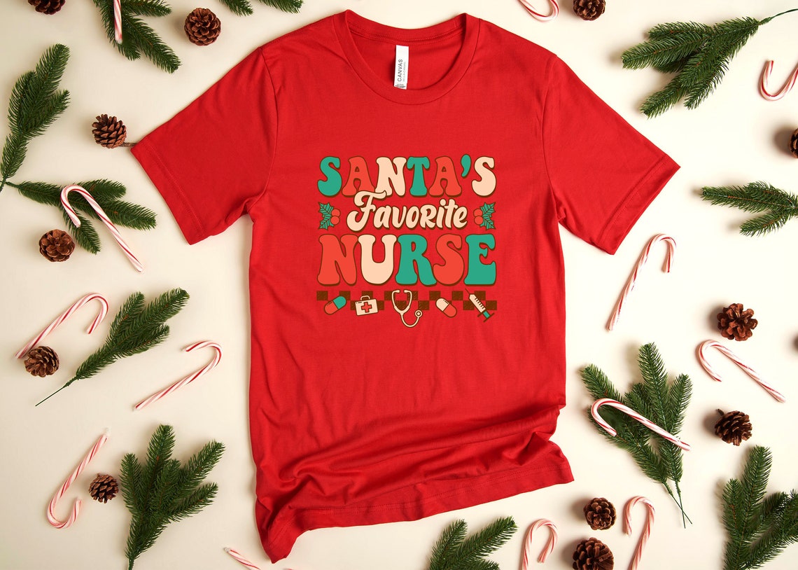 Santas Favorite Nurse Shirt Christmas Matching