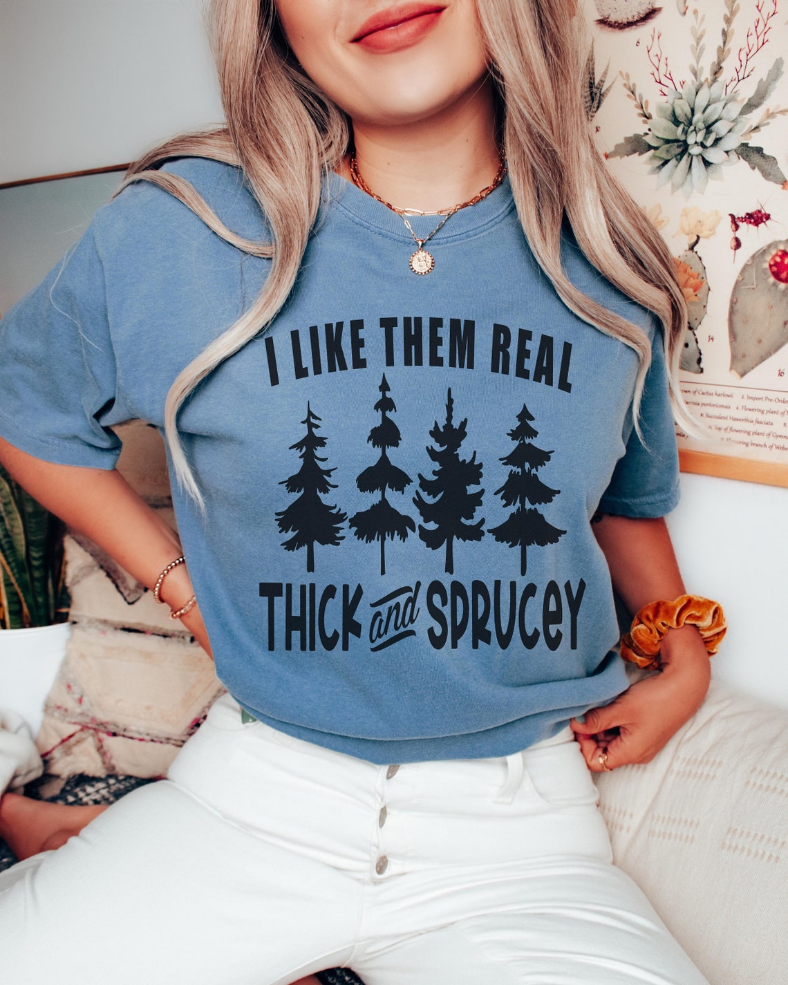 I Like Them Real Thick and Sprucey Christmas Tree Shirt