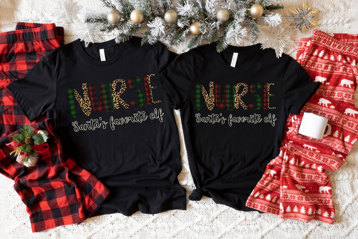 Nurse Santa's Favorite Elf Christmas Shirt