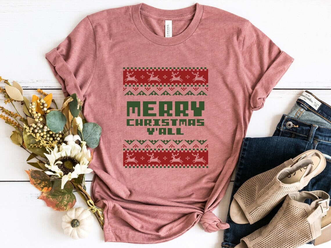 Merry Christmas yall Reindeer Ugly Christmas Shirt