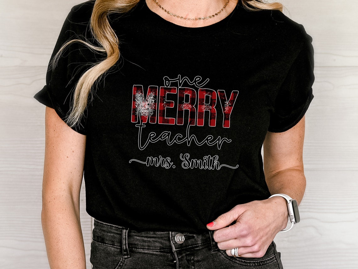 Personalized One Merry Teacher Shirt