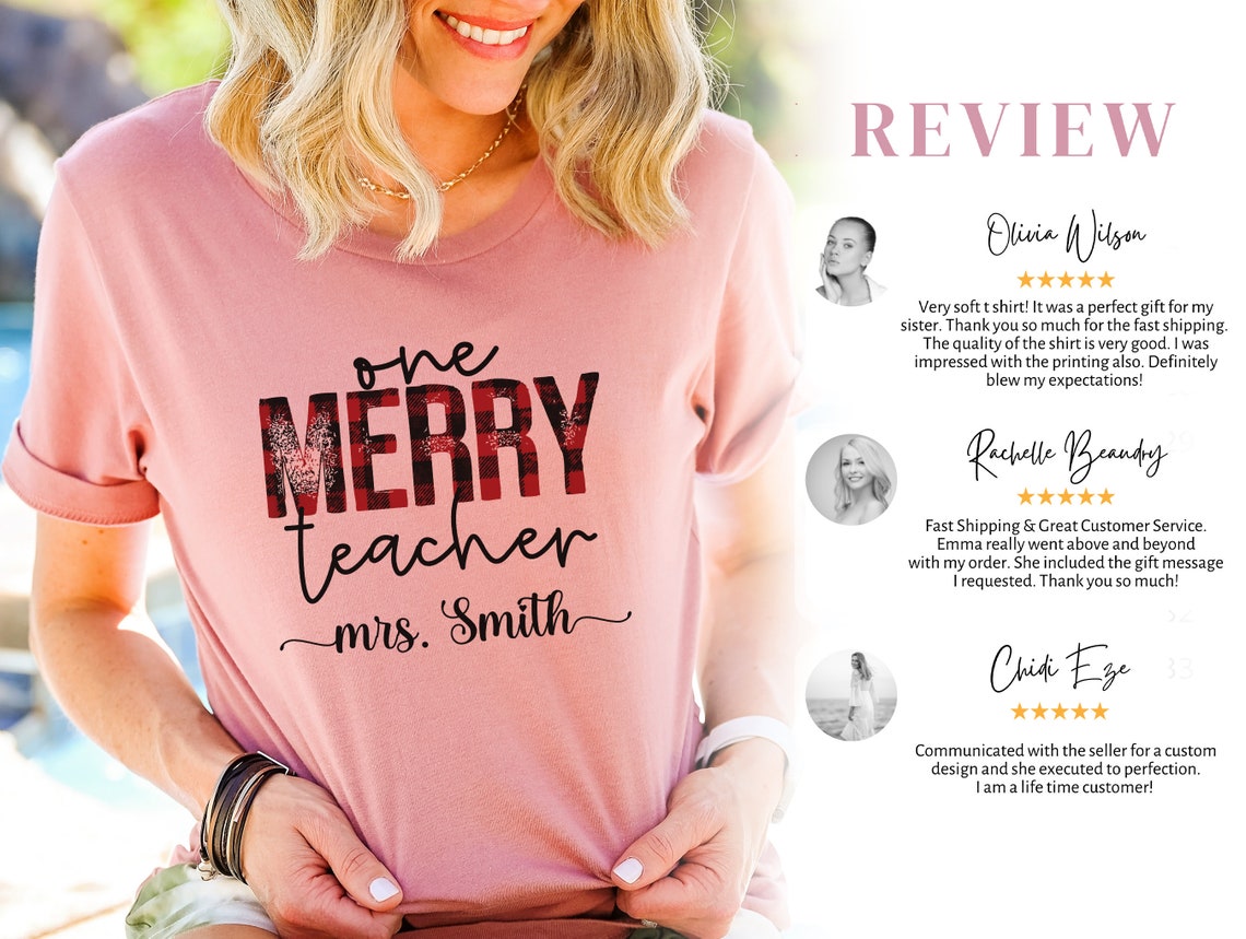 Personalized One Merry Teacher Shirt