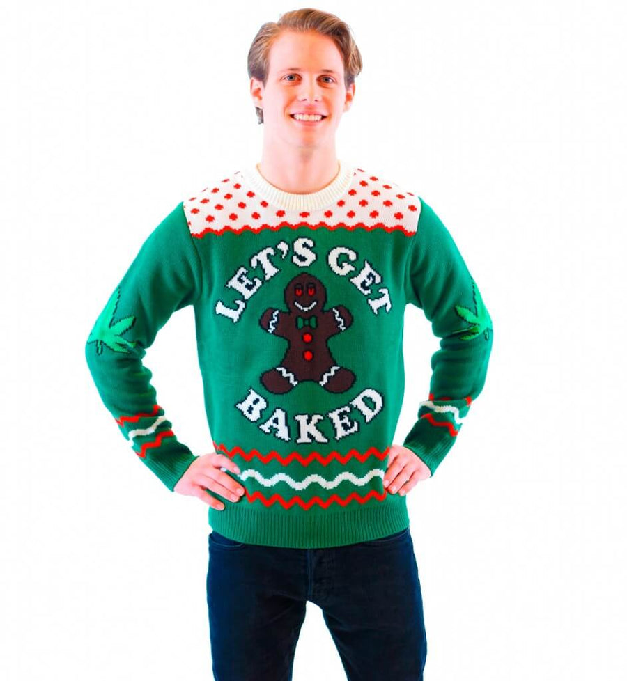 Let's Get Baked Happy Gingerbread Ugly Christmas Sweater