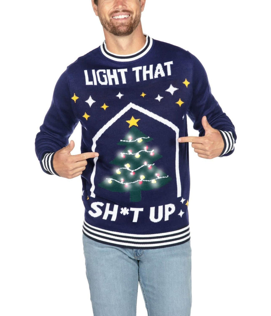 MEN'S LIGHT THAT SHT UP UGLY CHRISTMAS SWEATER