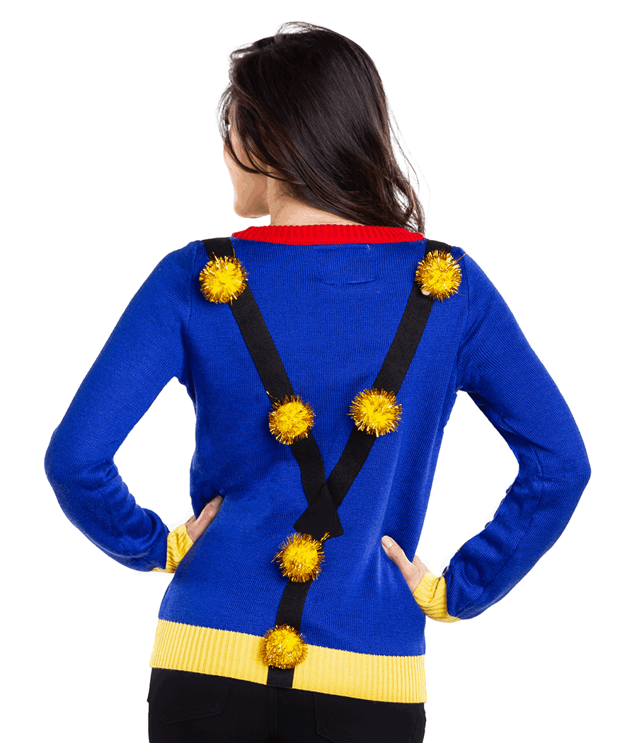WOMEN'S UGLY CHRISTMAS TREE SWEATER WITH SUSPENDERS