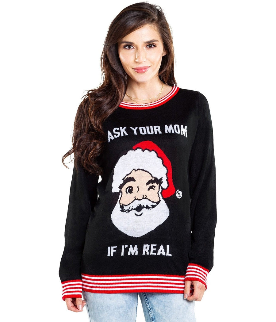 WOMEN'S ASK YOUR MOM UGLY CHRISTMAS SWEATER