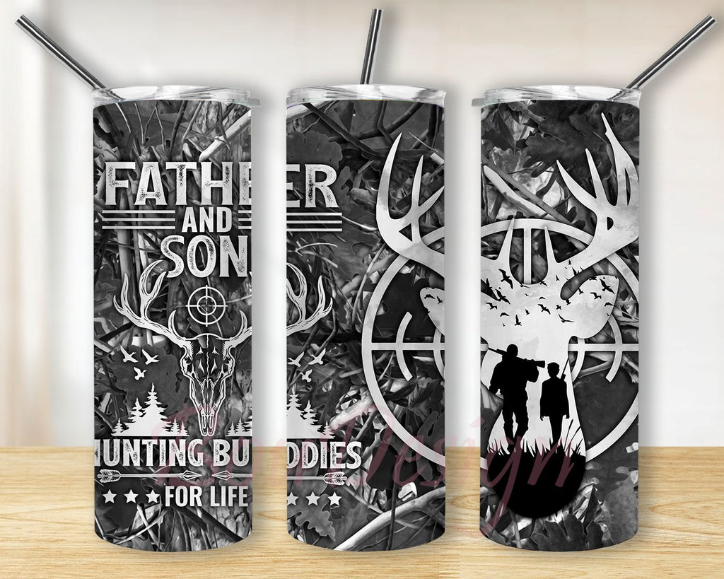 Father And Son Hunting Budddies For Life Skinny Tumbler