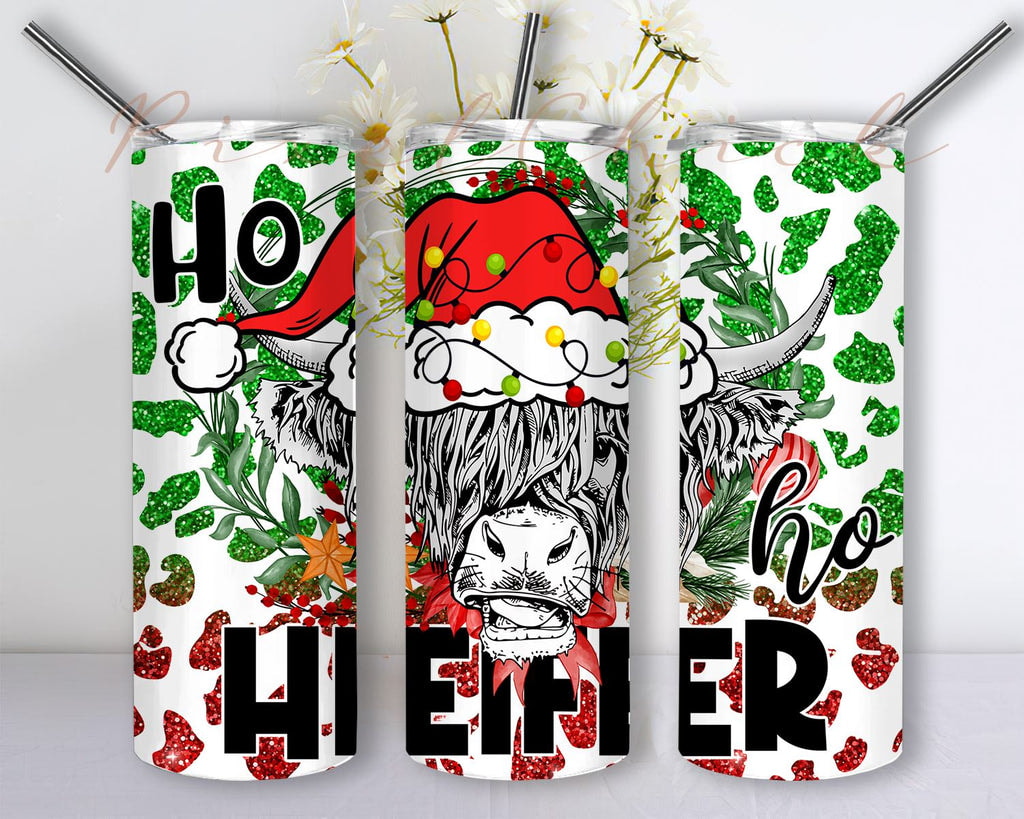 Ho Ho Heifer Christmas With Lights Beautiful Gifts For Heifer Lover Skinny Tumbler