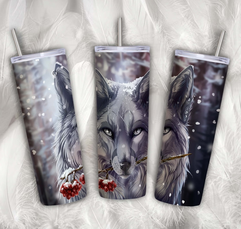 Lady Wolf With Cozy Wolves Template