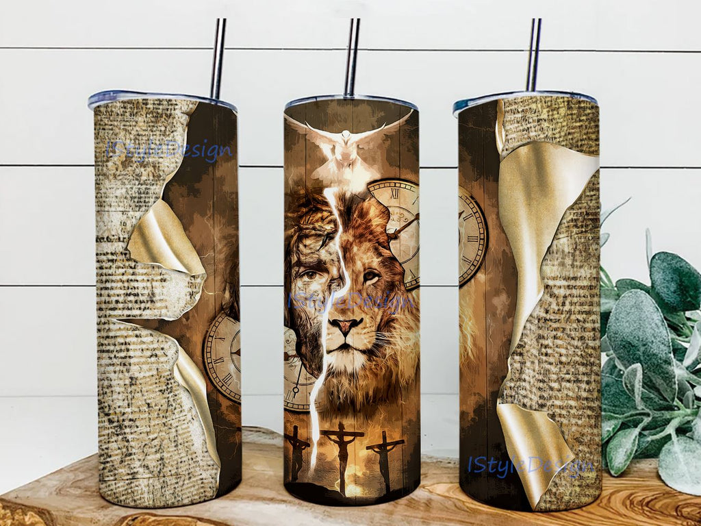 Jesus Lion And Time Gifts For Lion Lover Skinny Tumbler