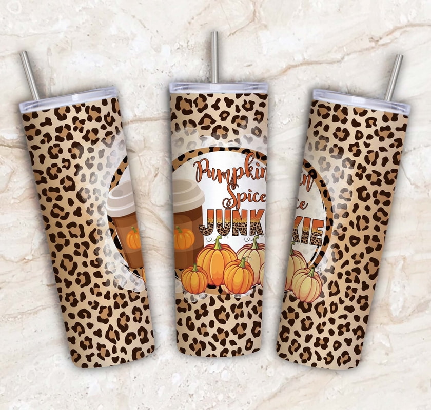 Leopard Fall With Seamless Pumpkin Spice On Leopard Background