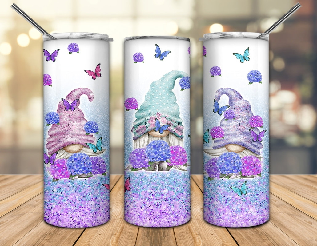 Gnomes Flower Pink Purple Beautiful Gifts For Gnome Lover Skinny Tumbler