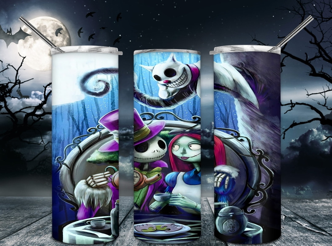 Halloween Jack and Sally Nightmare Before Christmas Gifts For Fan Skinny Tumbler
