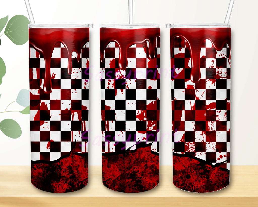 Horror Blood Spaltter Beautiful Dirty With Red Color Skinny Tumbler
