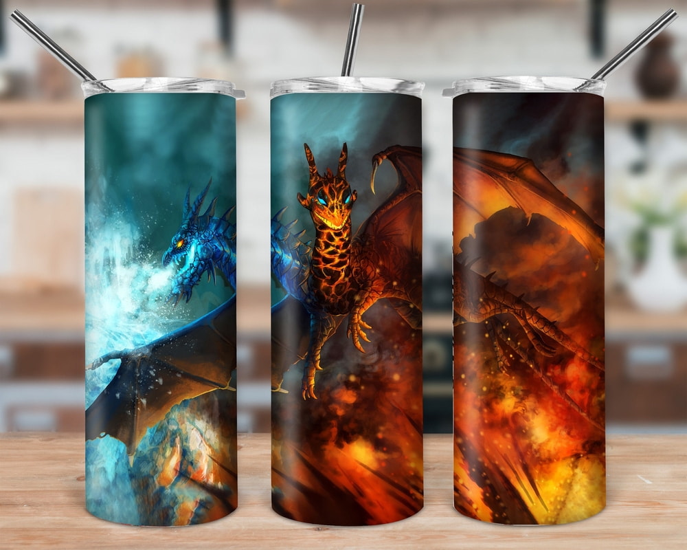 Dragon Fight Dragon Fire Template With Blue Water Dragon