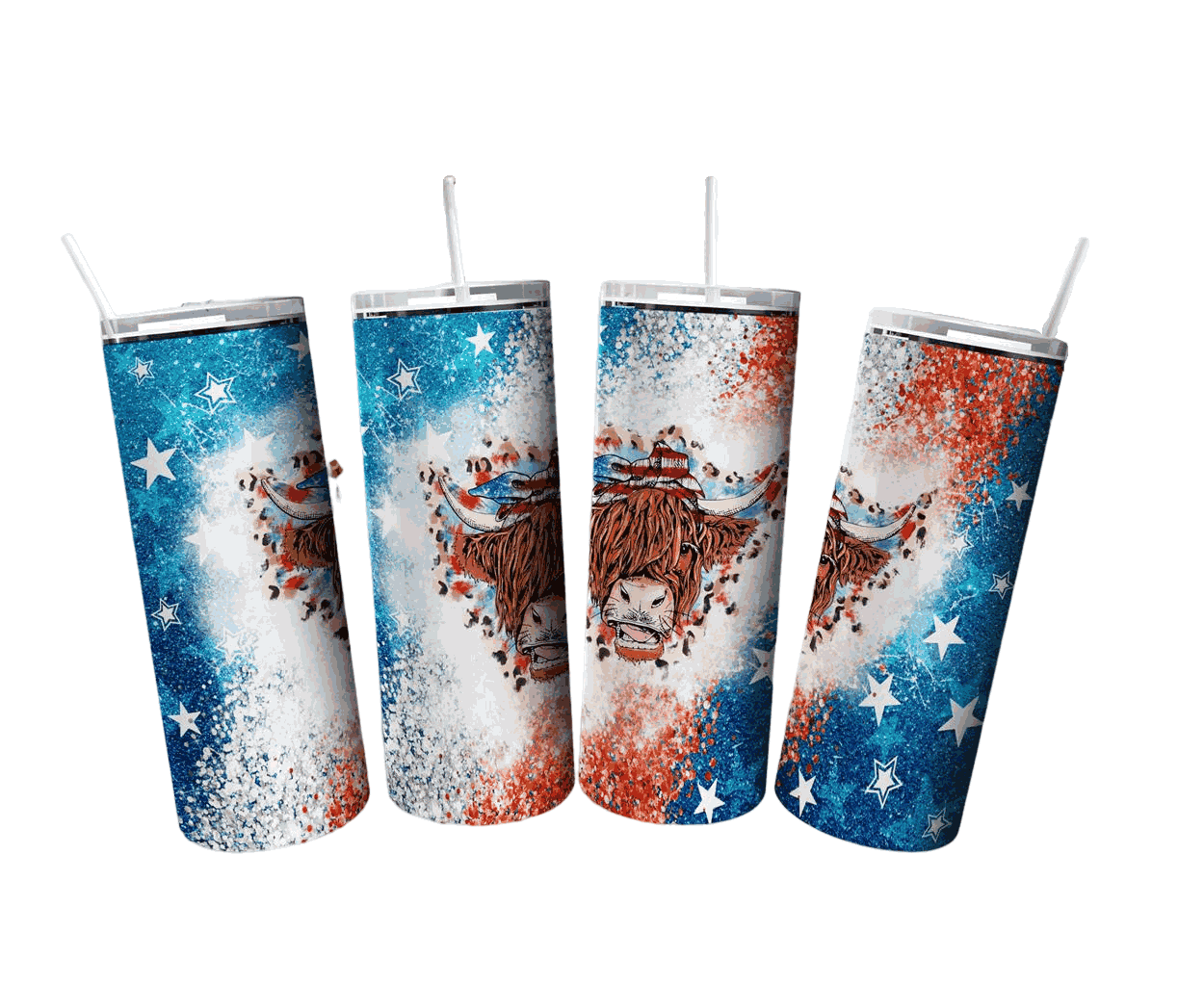4th of July Cow Seamless Patriotic USA Flag