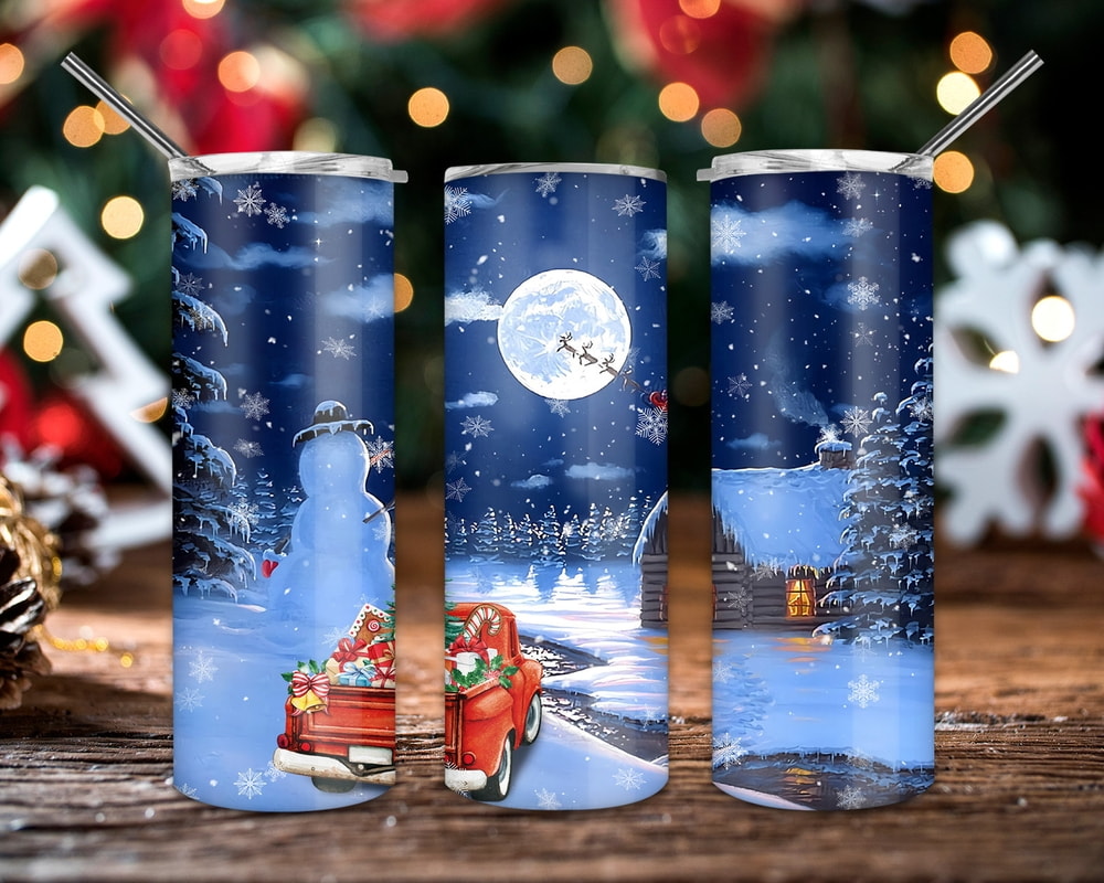 Christmas Red Truck Beautiful Gifts For Christmas Day Skinny Tumbler