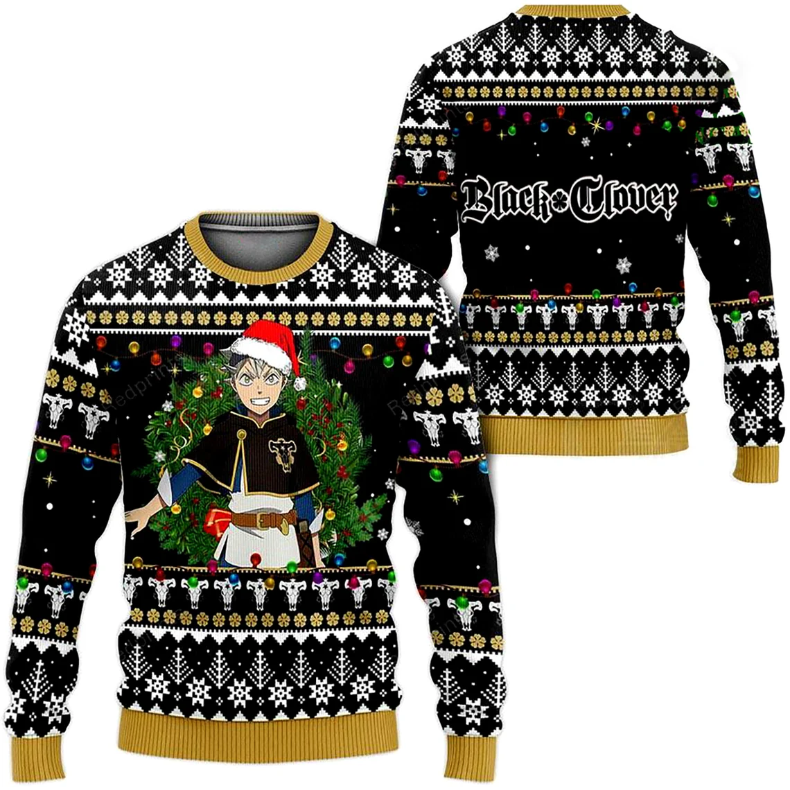 3D Black Clover Asta Christmas Sweater