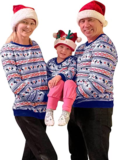 Christmas Sweaters Family Matching Outfits Reindeer