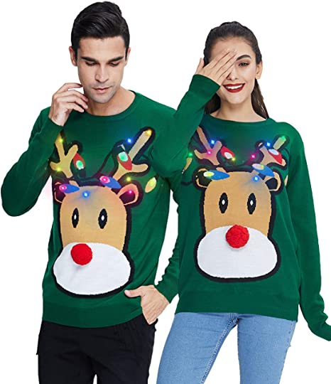 Red Nose Reindeer Ugly Christmas Sweater