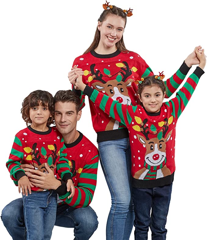 Reindeer Christmas Holiday Sweater Family