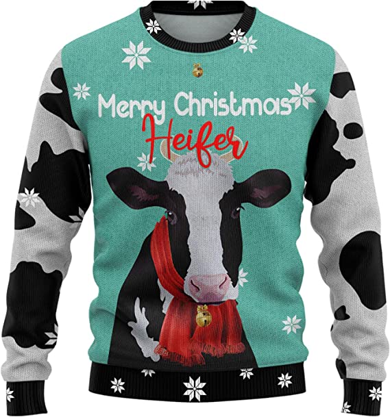 Merry Christmas Heifer Sweater Xmas Gifts