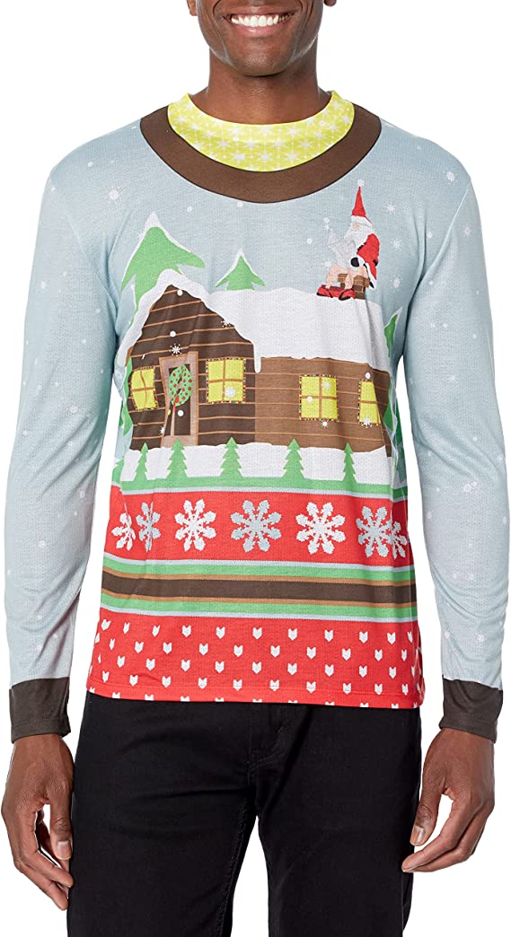 Men's 3D Photo-Realistic House Christmas Sweater