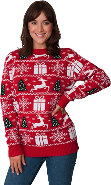 Reindeer Present Snow Cute Christmas Sweater