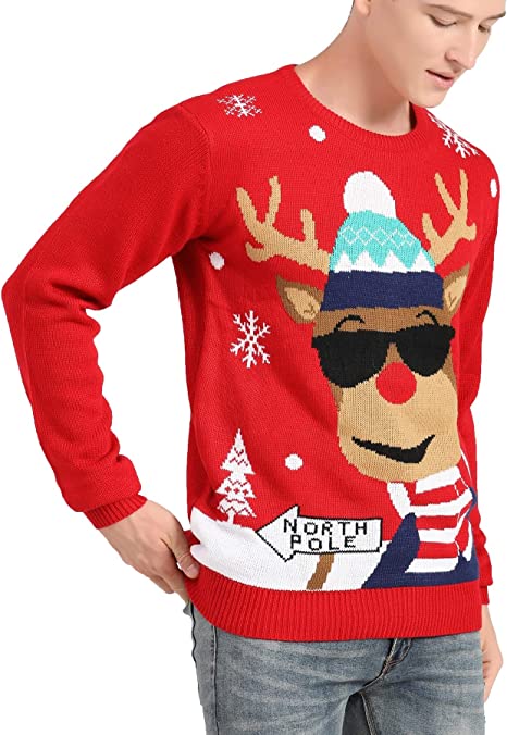 Men's Christmas Reindeer and Snowflakes