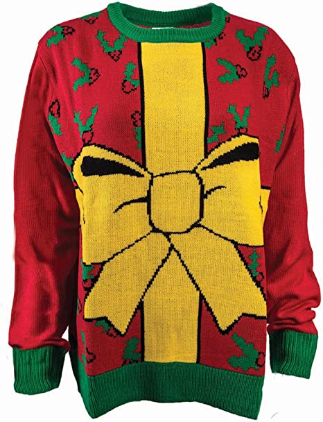 All Wrapped Up Ugly Christmas Sweater Bow