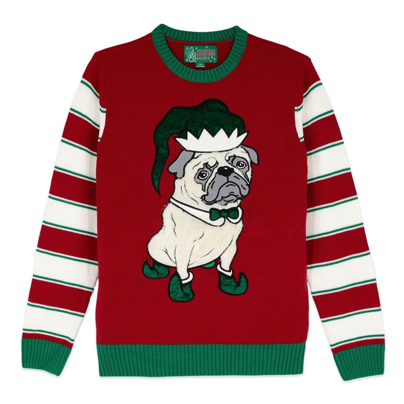 Elf Pug Cute Christmas Sweater