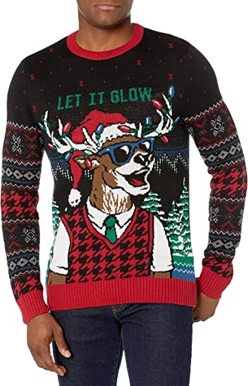 Let It Glow Reindeer Christmas Sweater
