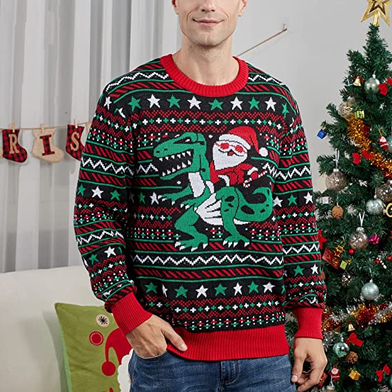 Christmas Sweaters Family Matching Dinosaur Crew