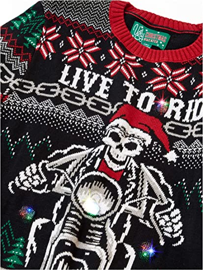 Live To Ride Skeleton Christmas Sweater