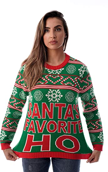 Santa Fav Ho Plus Size Ugly Christmas Sweater