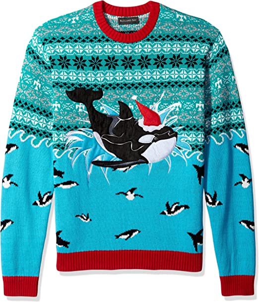 Men's Ugly Christmas Sweater Killer Whale