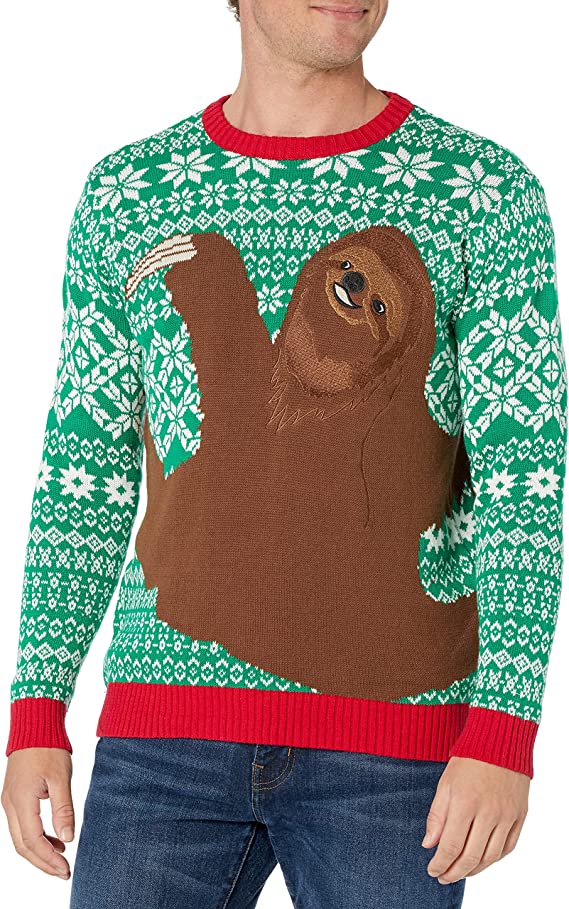 Men's Ugly Christmas Sweater Sloths