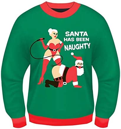 Adult Naughty Santa Novelty Christmas Sweater