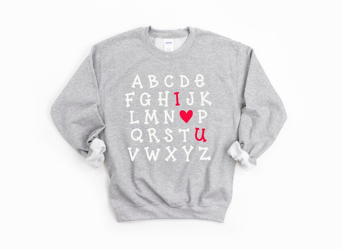 Alphabet I heart U Shirt Valentines Day Shirt