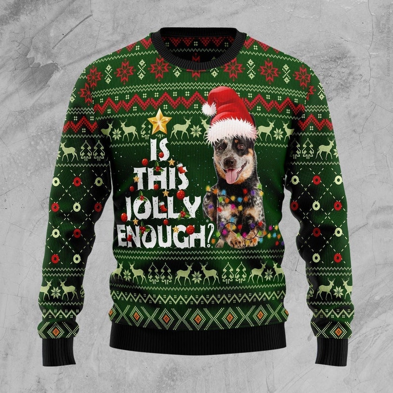 Australian Cattle Dog Jolly Ugly Christmas Sweater