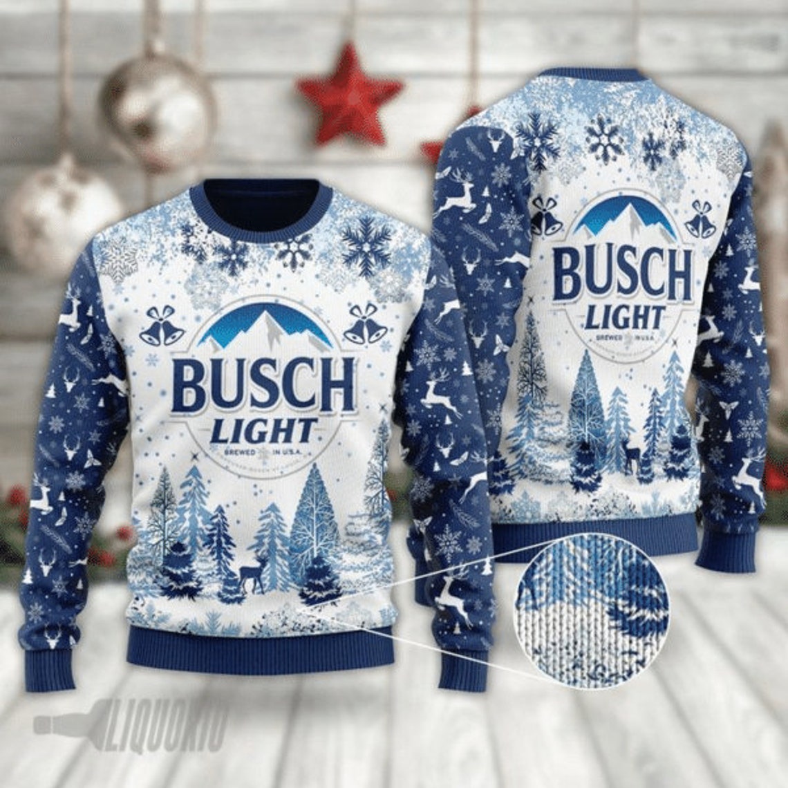 B U S C H Light Knitted Sweater Ugly Christmas Shirt