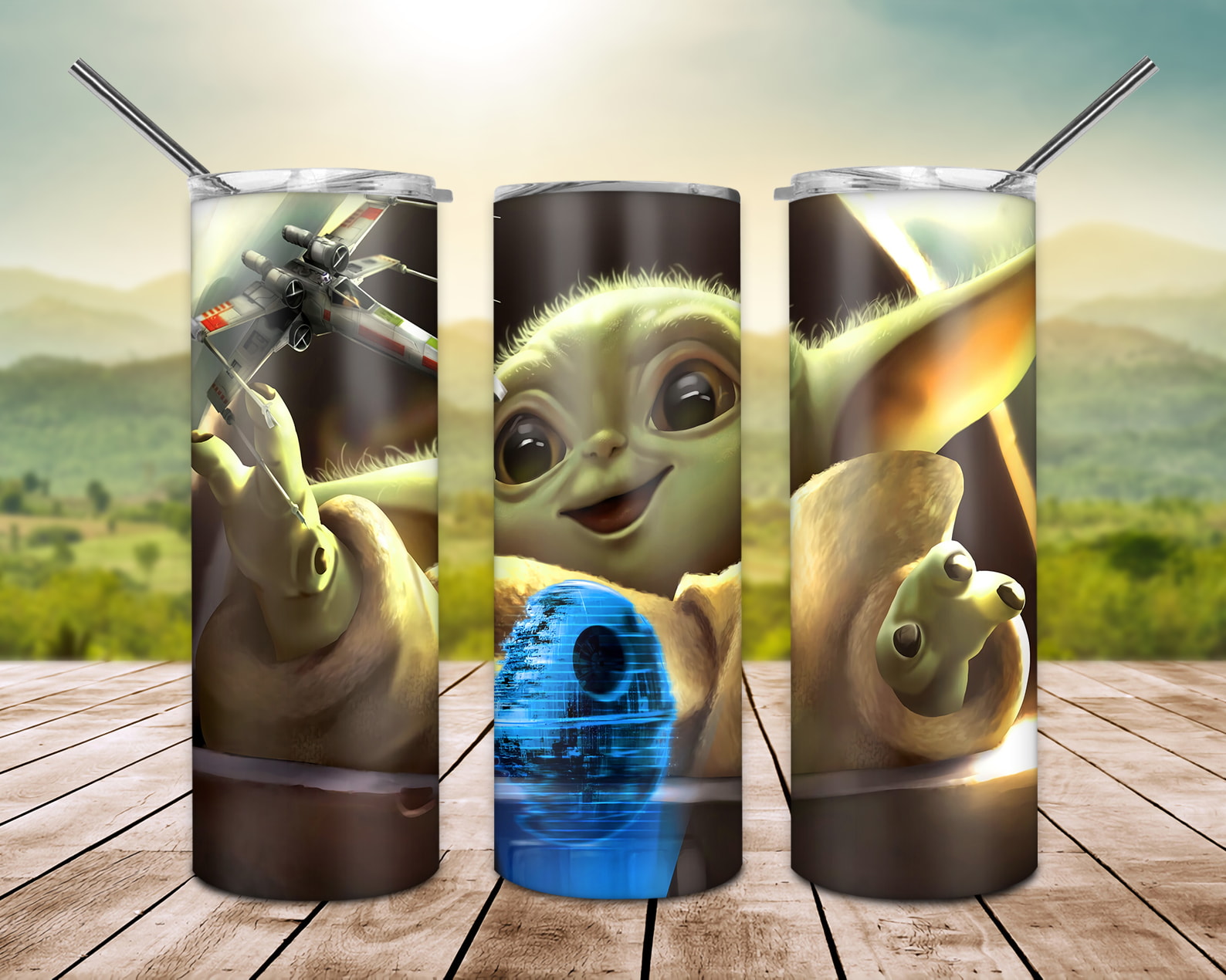 Baby Yoda Cute Face Gifts For Fan 20oz 30oz Skinny Tumbler